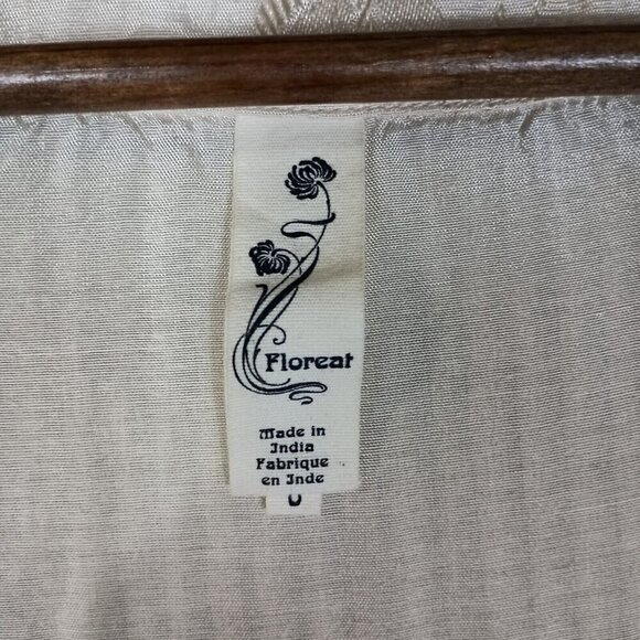 Anthropologie Floreat Sheath Dress Women's 0 Beige Babergh Tapestry Cap Sleeve - Picture 11 of 16